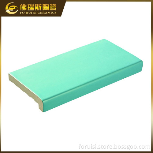 Professional light blue ceramic swimming pool edge tiles